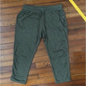 Cherish Cropped womens Sweatpants Olive Green joggers lounge pants Medium